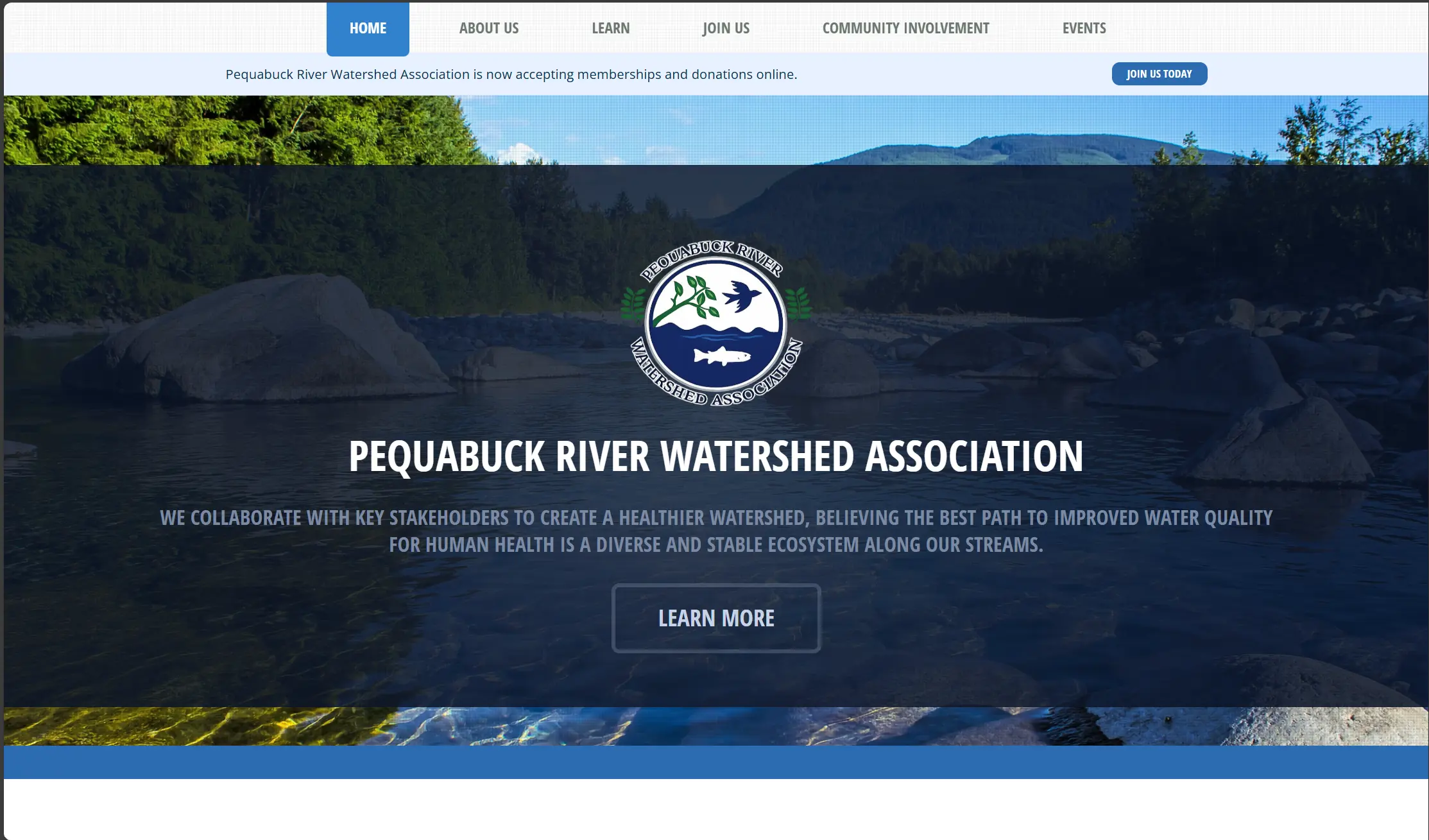 Pequabuck homepage preview